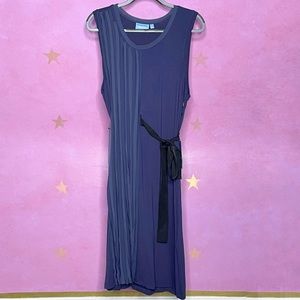 Simply Vera Mesh Pleated Soft Jersey Belted Shift Dress Size XLarge New